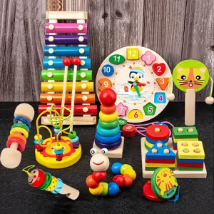 10in1 Wooden Montessori Toy Set Musical Instruments for Toddlers