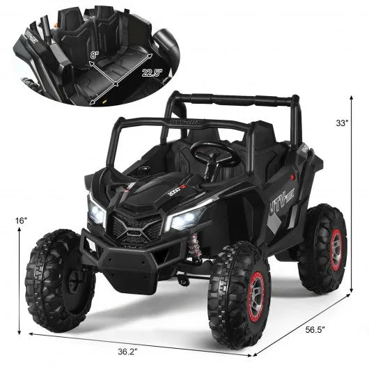 12 V Electric Kids Ride-On Car 2-Seater SUV Off-Road UTV with Remote-Black