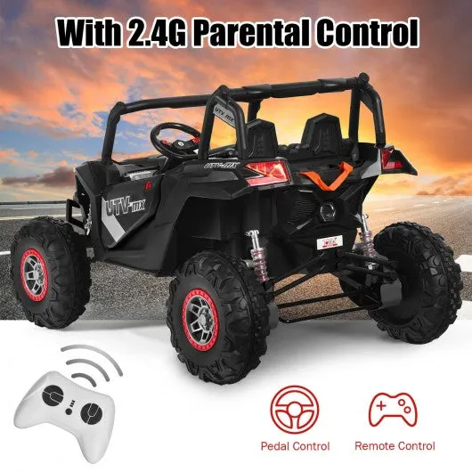 12 V Electric Kids Ride-On Car 2-Seater SUV Off-Road UTV with Remote-Black