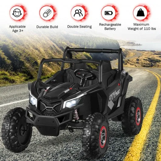 12 V Electric Kids Ride-On Car 2-Seater SUV Off-Road UTV with Remote-Black