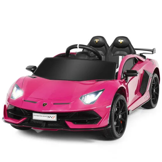 12 V Lamborghini Licensed Kids Ride-On Car with Trunk and Music Function-Pink