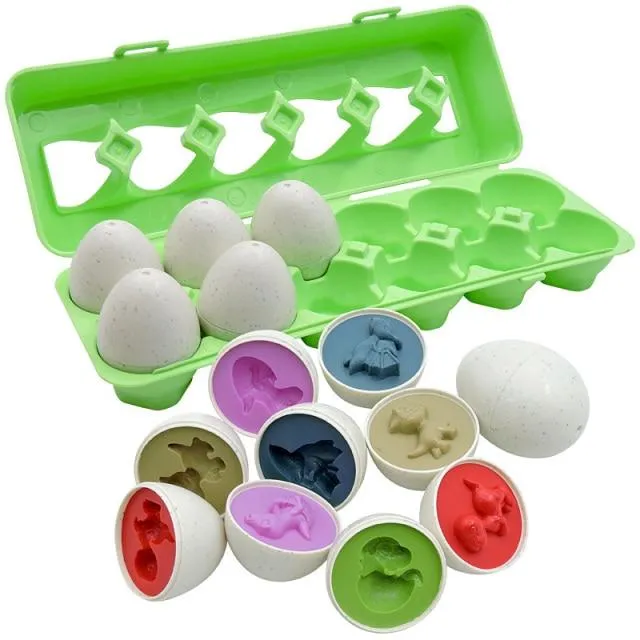 12PCS Montessori Learning Education Math Toys Kids Match Smart Eggs Screws 3D Puzzle Game For Children Educational Toys