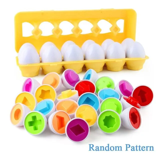 12PCS Montessori Learning Education Math Toys Kids Match Smart Eggs Screws 3D Puzzle Game For Children Educational Toys