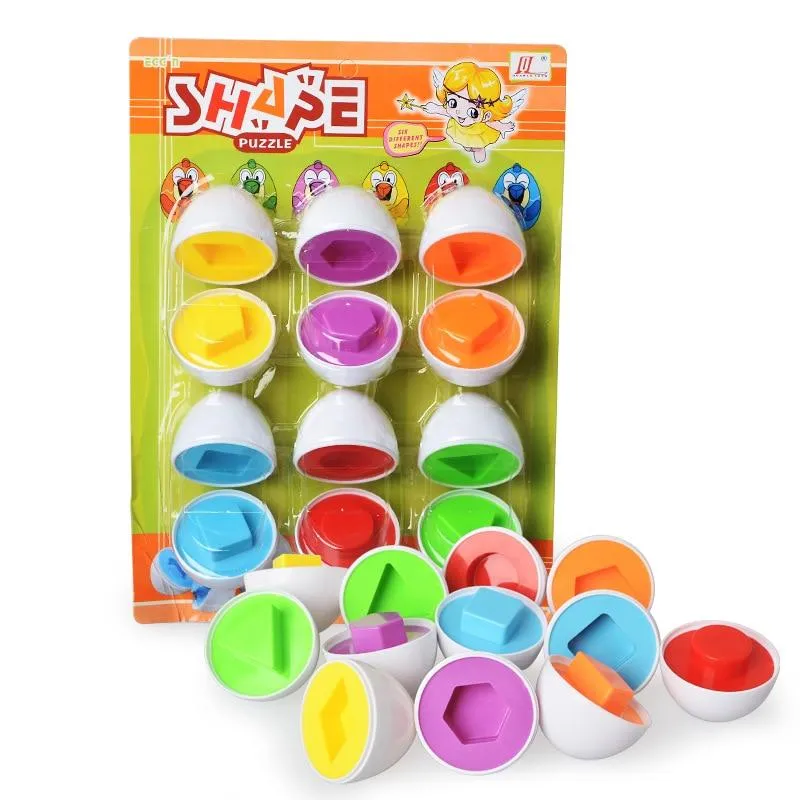 12PCS Montessori Learning Education Math Toys Kids Match Smart Eggs Screws 3D Puzzle Game For Children Educational Toys