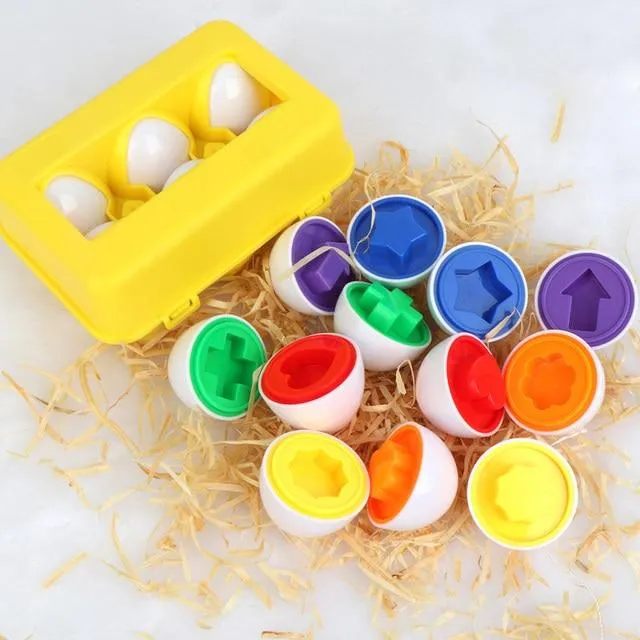 12PCS Montessori Learning Education Math Toys Kids Match Smart Eggs Screws 3D Puzzle Game For Children Educational Toys