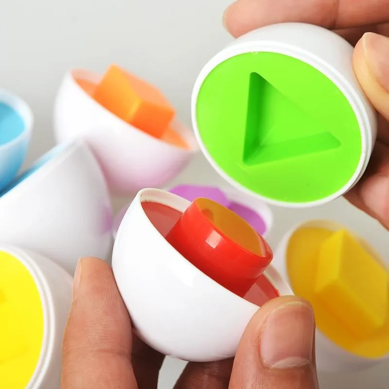 12PCS Montessori Learning Education Math Toys Kids Match Smart Eggs Screws 3D Puzzle Game For Children Educational Toys