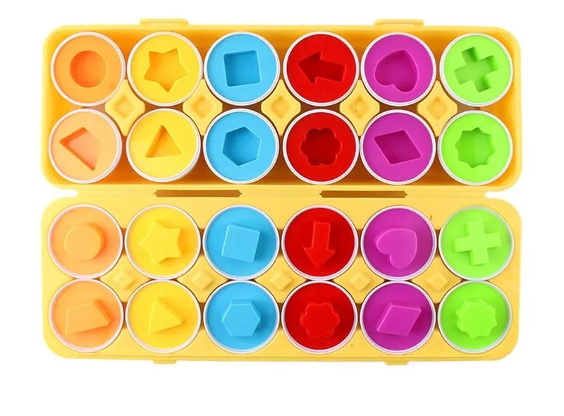 12PCS Montessori Learning Education Math Toys Kids Match Smart Eggs Screws 3D Puzzle Game For Children Educational Toys