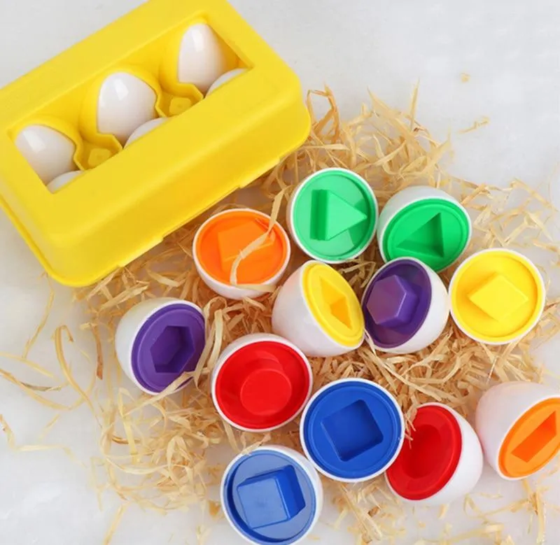 12PCS Montessori Learning Education Math Toys Kids Match Smart Eggs Screws 3D Puzzle Game For Children Educational Toys