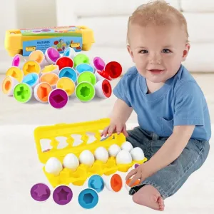 12PCS Montessori Learning Education Math Toys Kids Match Smart Eggs Screws 3D Puzzle Game For Children Educational Toys