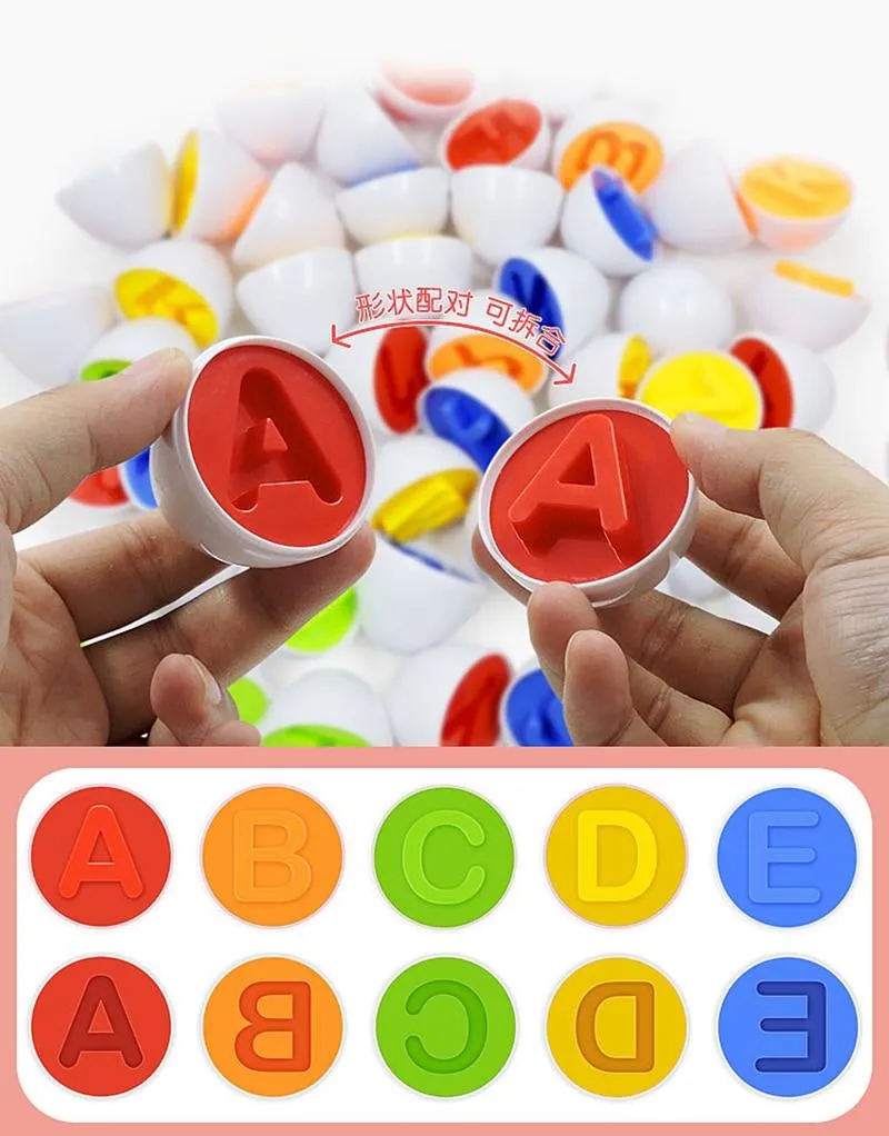 12PCS Montessori Learning Education Math Toys Kids Match Smart Eggs Screws 3D Puzzle Game For Children Educational Toys