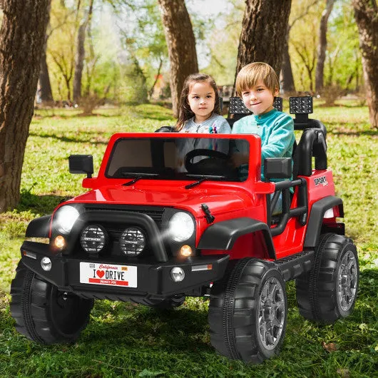 12V 2-Seater Ride on Car Truck with Remote Control and Storage Room-Red