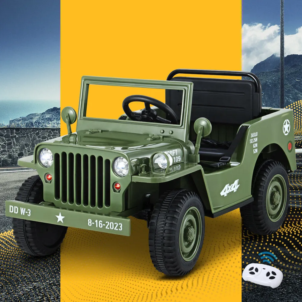 12V Kids Military Jeep Ride On Car with Remote - Rigo