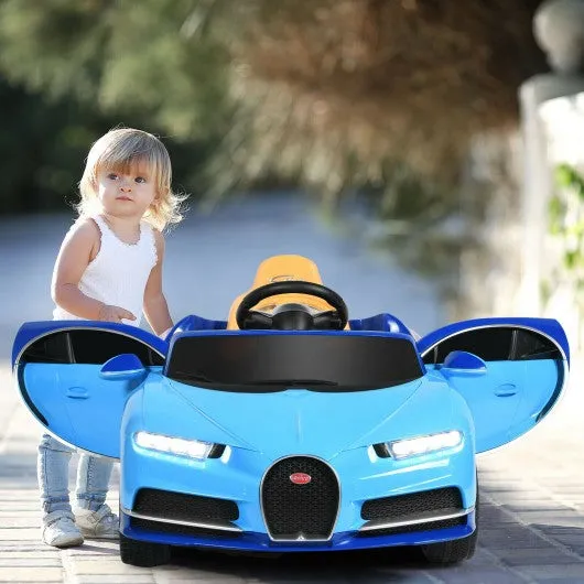 12V Licensed Bugatti Chiron Kids Ride on Car with Storage Box and MP3-Blue