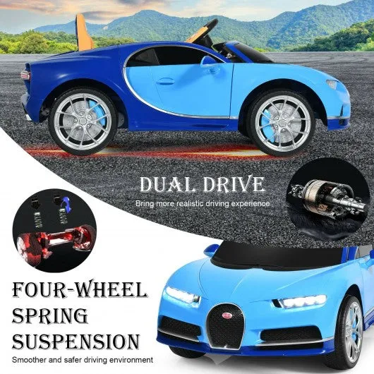 12V Licensed Bugatti Chiron Kids Ride on Car with Storage Box and MP3-Blue