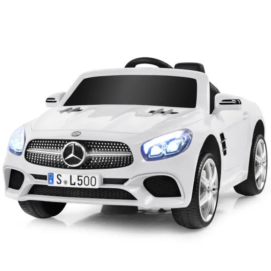 12V Mercedes-Benz SL500 Licensed Kids Ride On Car with Remote Control-White