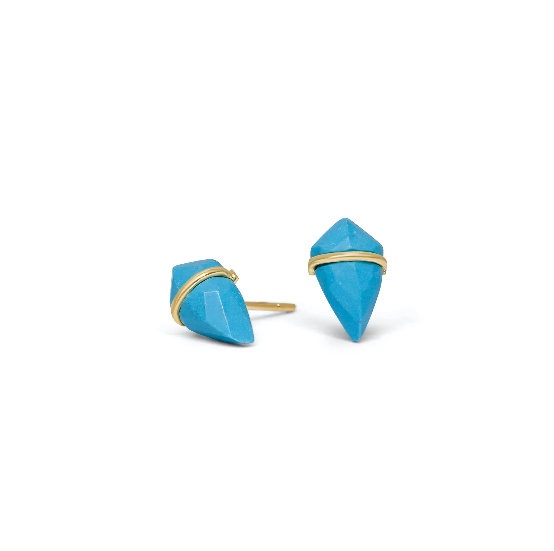 18K Kite Stud Earrings in Turquoise