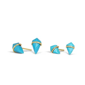 18K Kite Stud Earrings in Turquoise