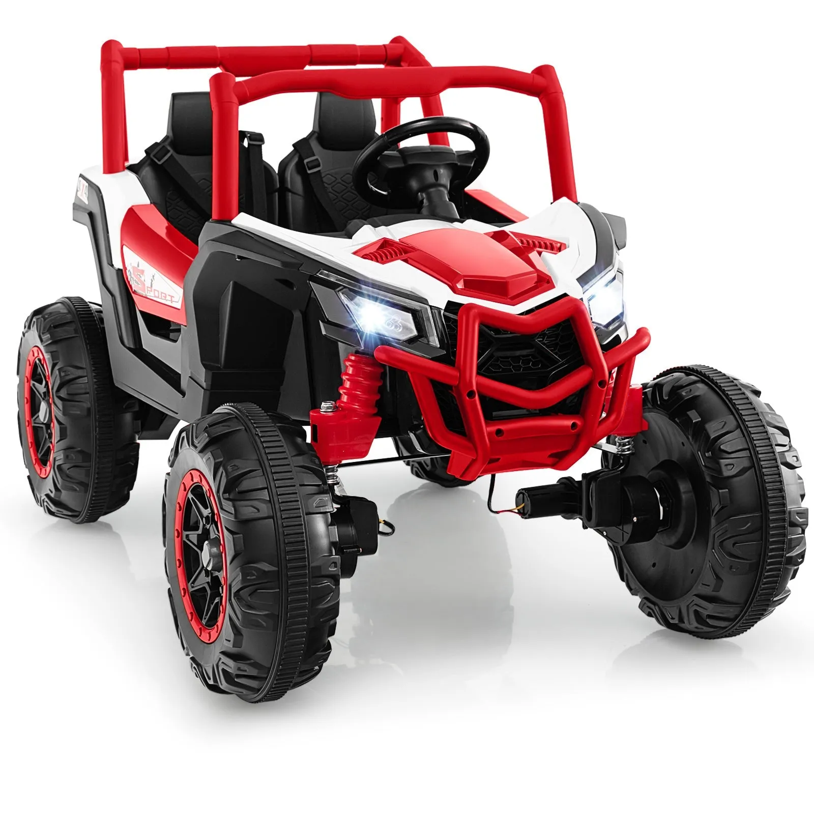 24V Kids Ride on UTV with 4 x 100W Powerful Engin and Remote Control-Red