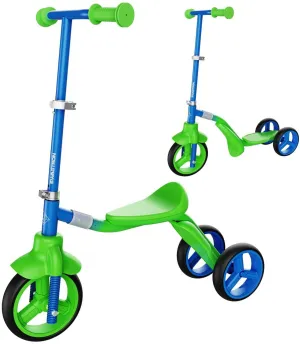 3 Wheel Scooter & Ride-On Balance Trike 2-in-1 Adjustable for 2, 3, 4, 5 Year Old Boy or Girl Transforms in Seconds