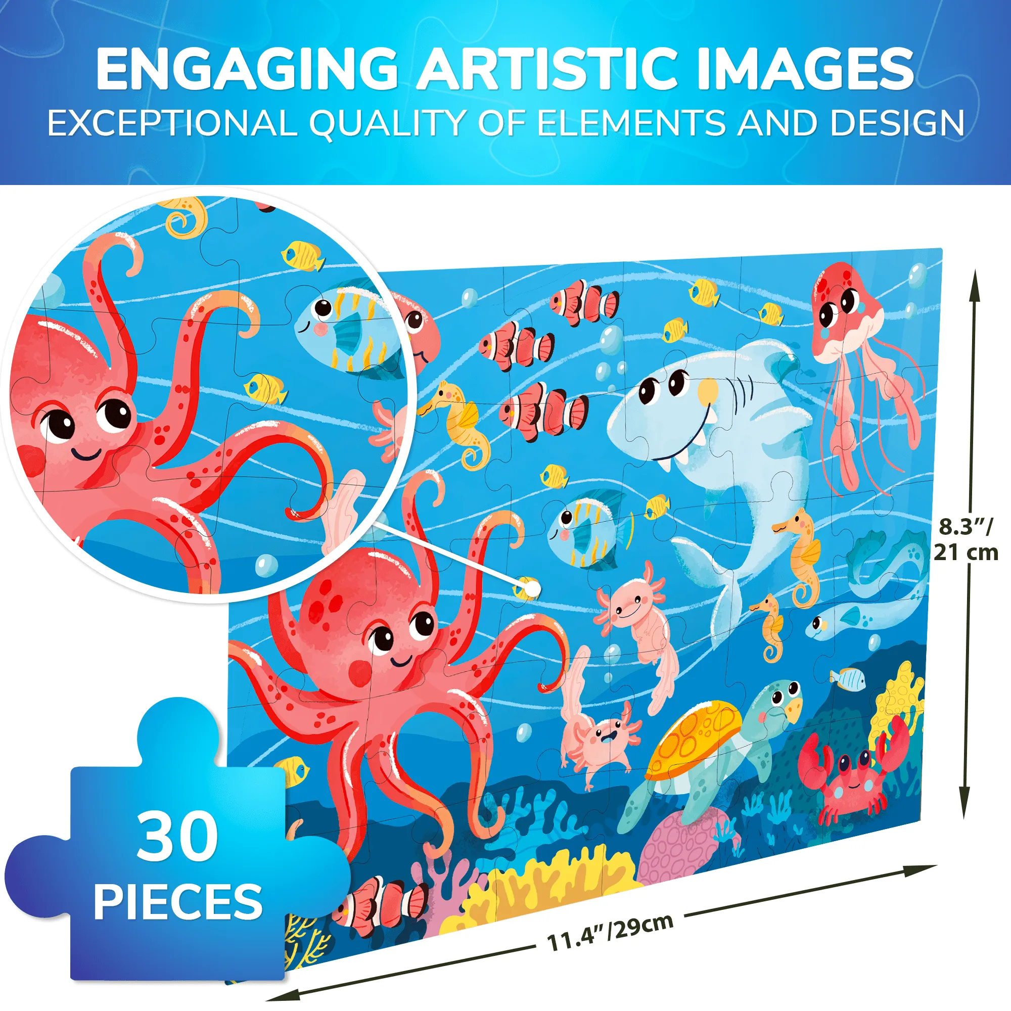 30 Pcs Jigsaw Puzzles for Kids | Sea World