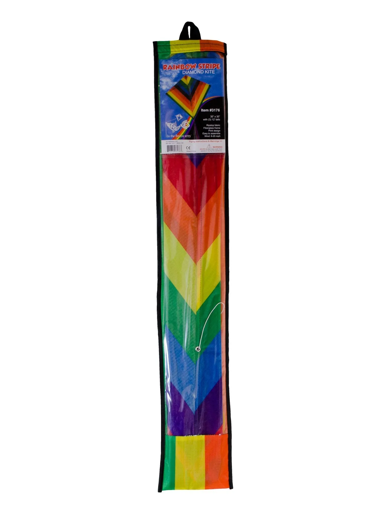 30" Rainbow Stripe Diamond Kite