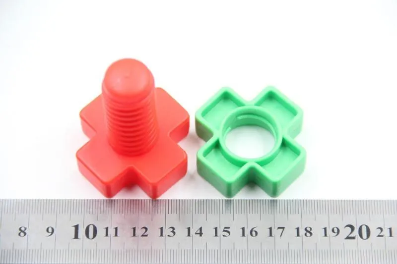 5 Set Screw building blocks plastic insert blocks nut shape toys for children Educational Toys montessori scale models