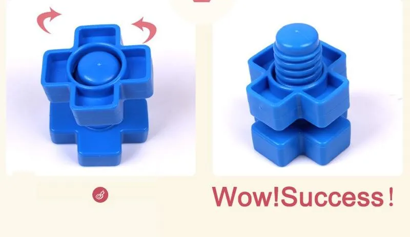 5 Set Screw building blocks plastic insert blocks nut shape toys for children Educational Toys montessori scale models