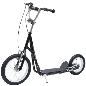 Adult Teen Push Scooter Kids Children Stunt Scooter Bike Bicycle Ride On Alloy Wheel Pneumatic 12" Tyres-Black