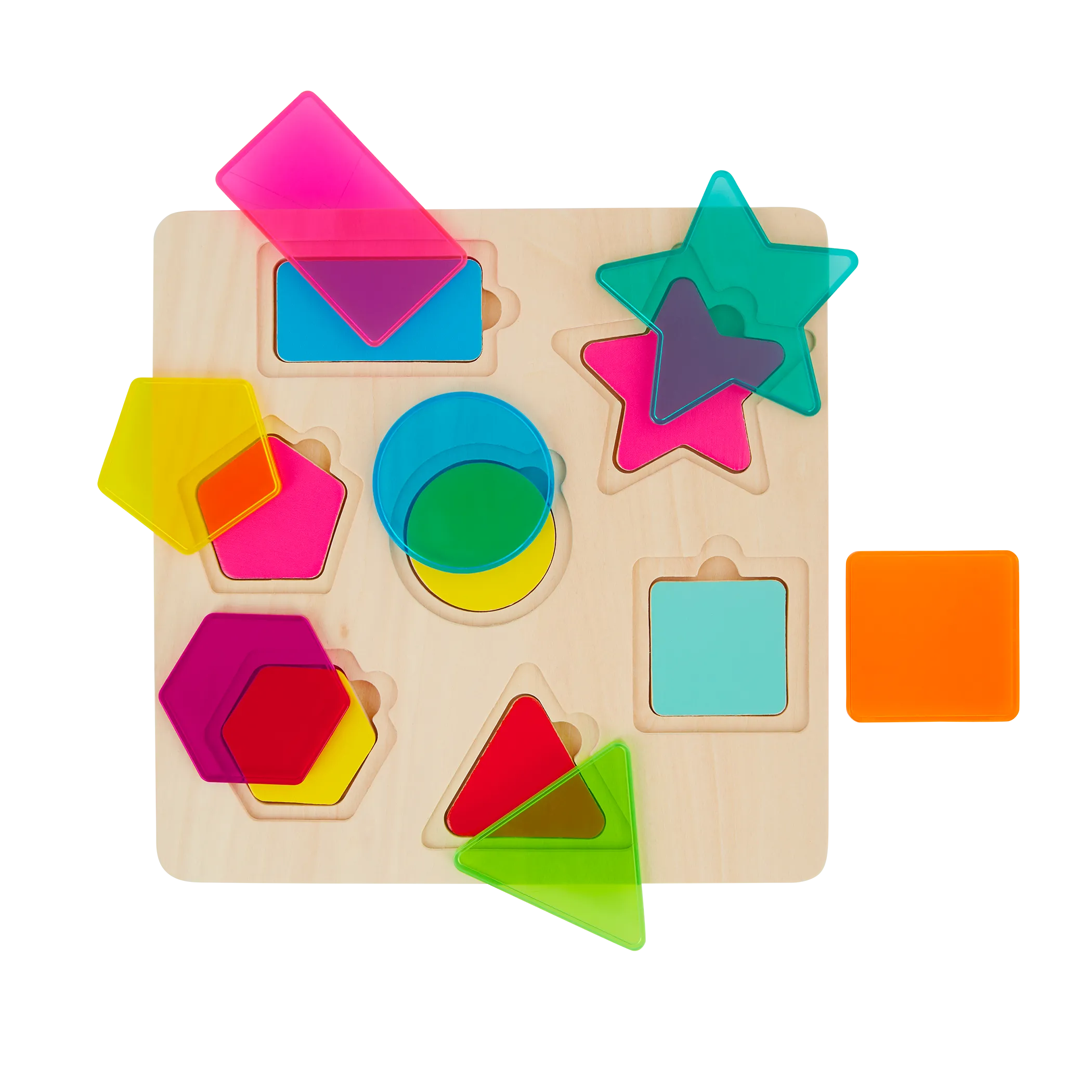 B. toys - Geometric Shapes Rainbow Stack N Sort Puzzle