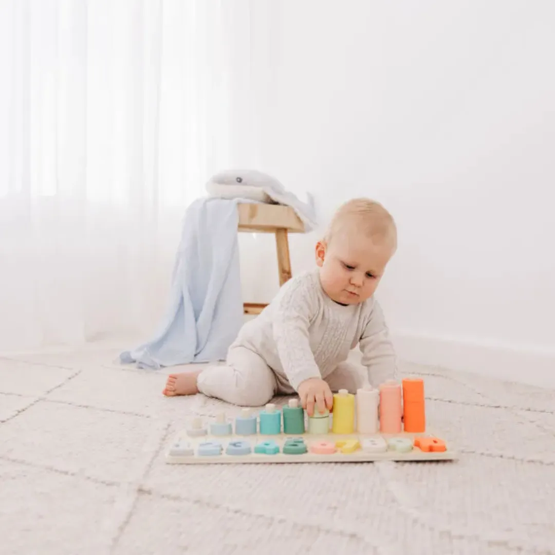 BUBBLE Wooden Numbers & Blocks Counting Set