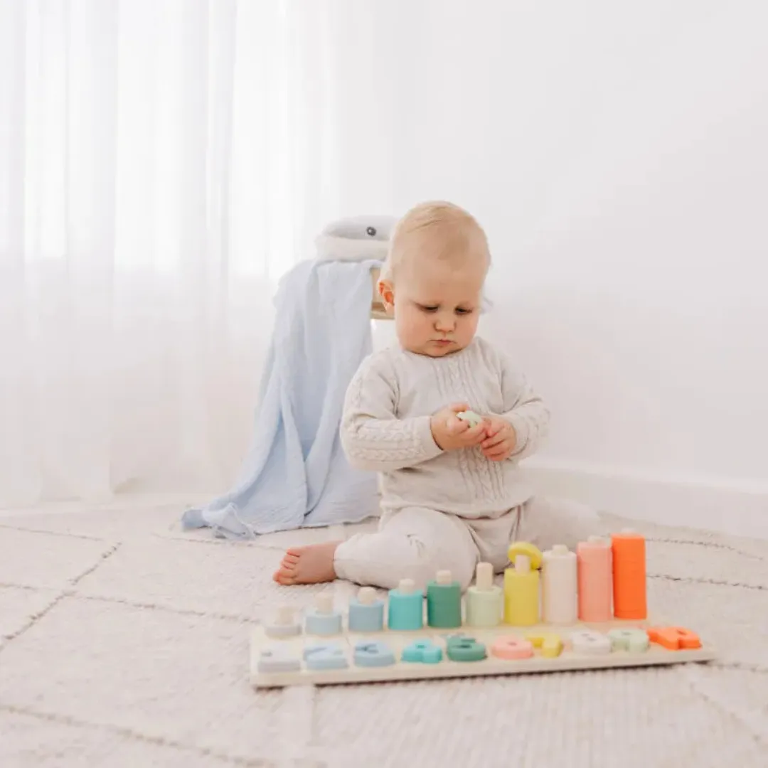 BUBBLE Wooden Numbers & Blocks Counting Set