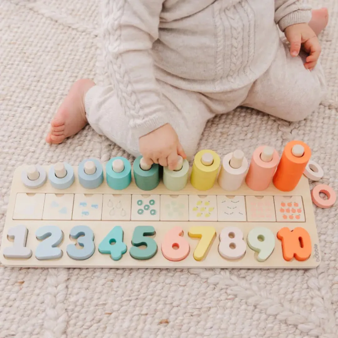 BUBBLE Wooden Numbers & Blocks Counting Set