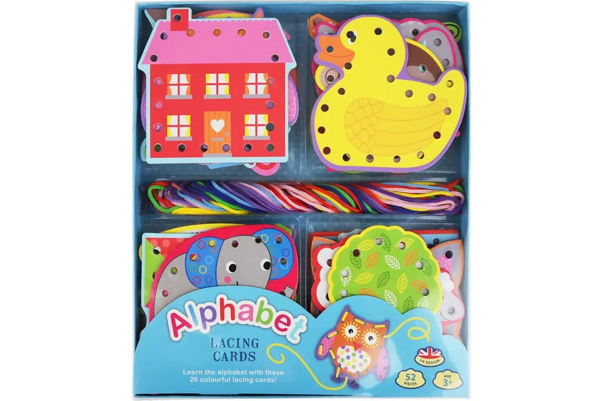 Buddy And Barney Alphabet Lacing Card Set