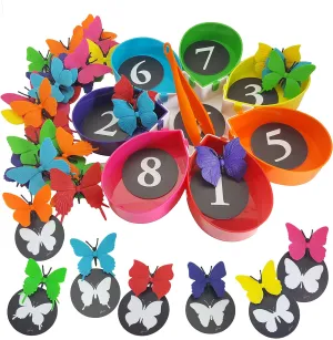 Butterfly Color Sorting 75 Piece Toys_and_Games Set, Counting Learning Activities for Toddlers & Preschool Educational Toys for Toddler