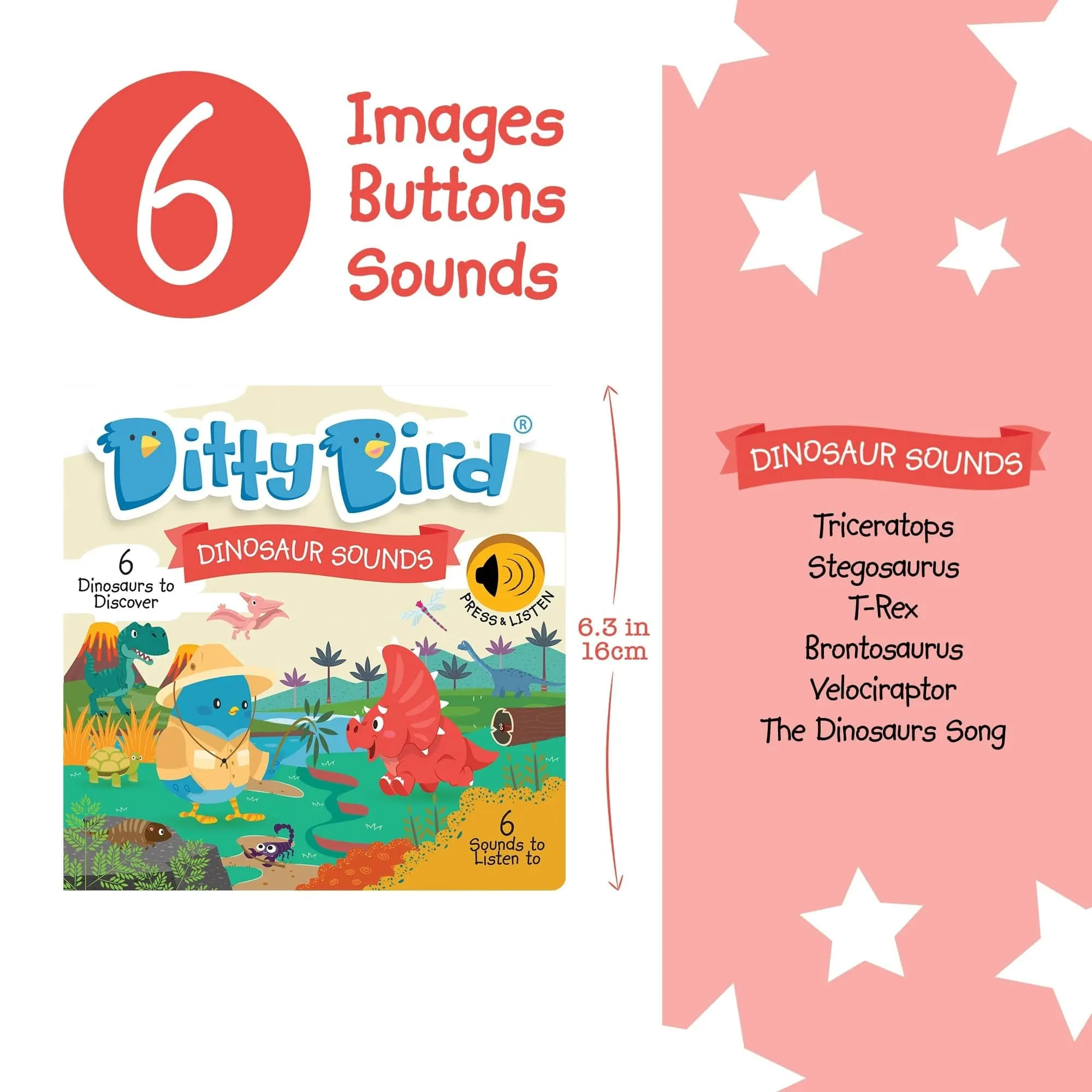 Ditty Bird Baby Sound Book: Dinosaur Sounds