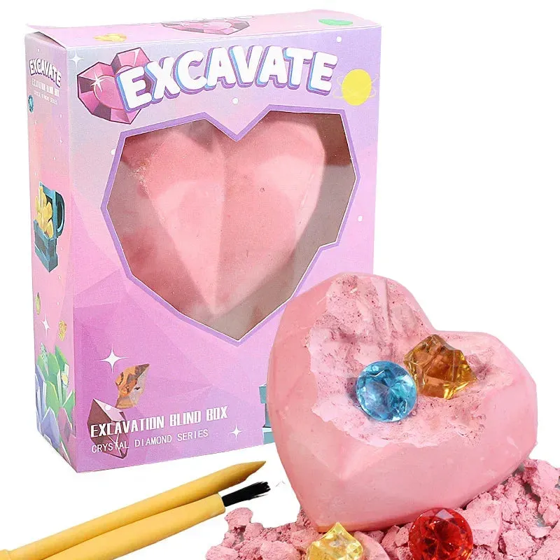 DIY Mermaid Gemstone Treasure Excavation Toy - Blind Box Puzzle for Kids