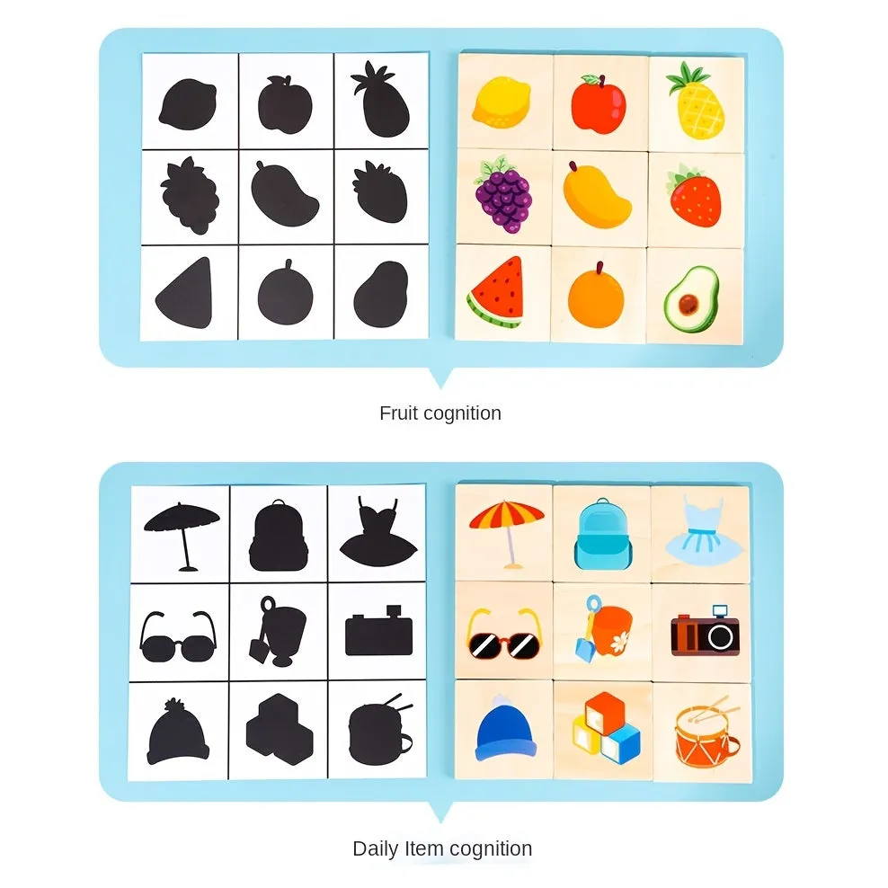 Engaging Montessori Puzzle Game for Kids Animal  Fruit Matching