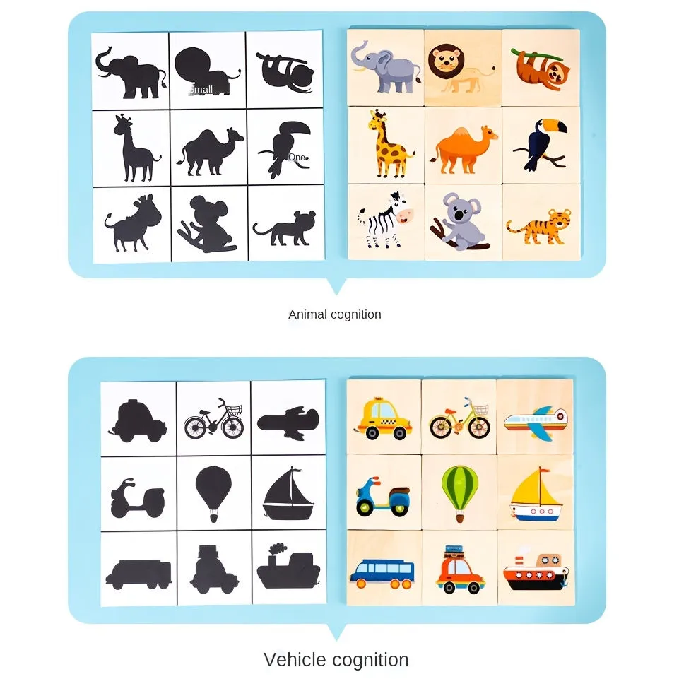 Engaging Montessori Puzzle Game for Kids Animal  Fruit Matching