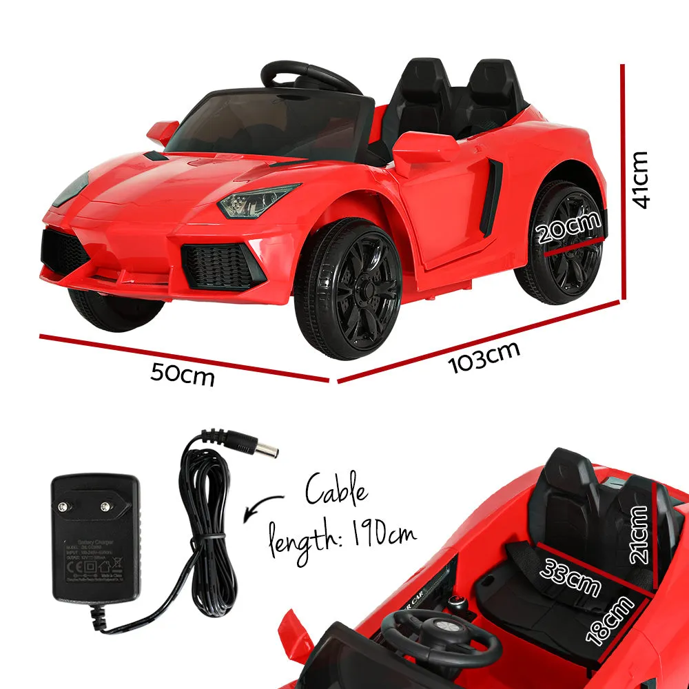 Ferrari-Inspired Kids Electric Ride On Car, Twin Motors, 12V, Red - Rigo