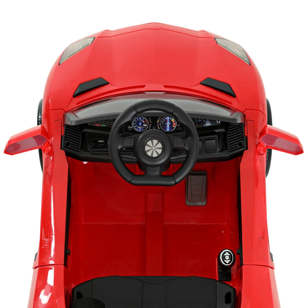 Ferrari-Inspired Kids Electric Ride On Car, Twin Motors, 12V, Red - Rigo