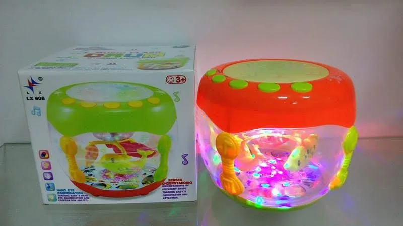 Flash Drum Fish Rotating 3D Lights