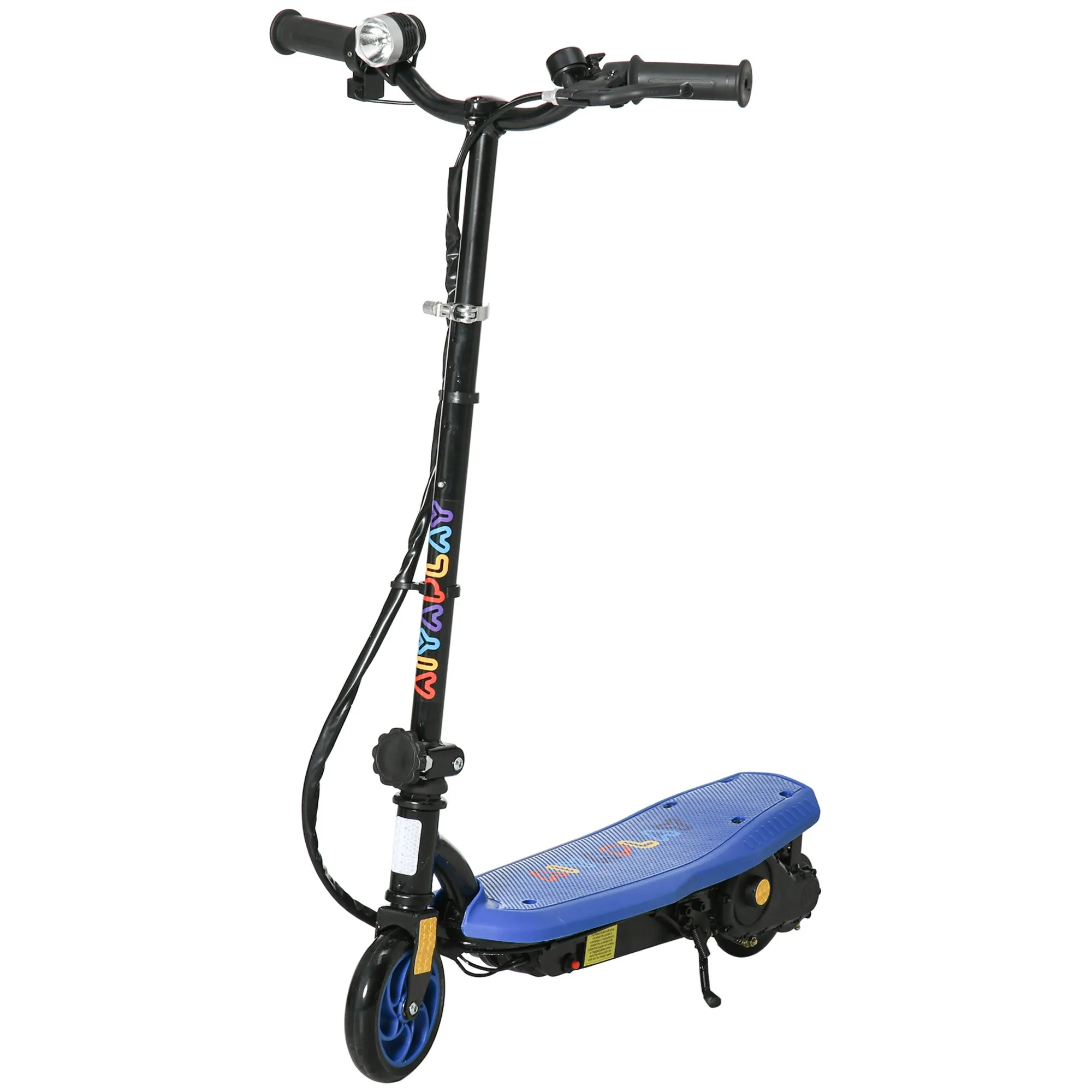 Foldable Electric Scooter, with LED Headlight, for Ages 7-14 Years - Blue