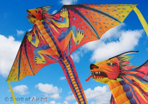 Fusion dragon single line kite in red