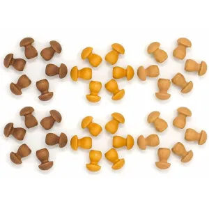 Grapat Mandala Wooden Mini Mushrooms x 36