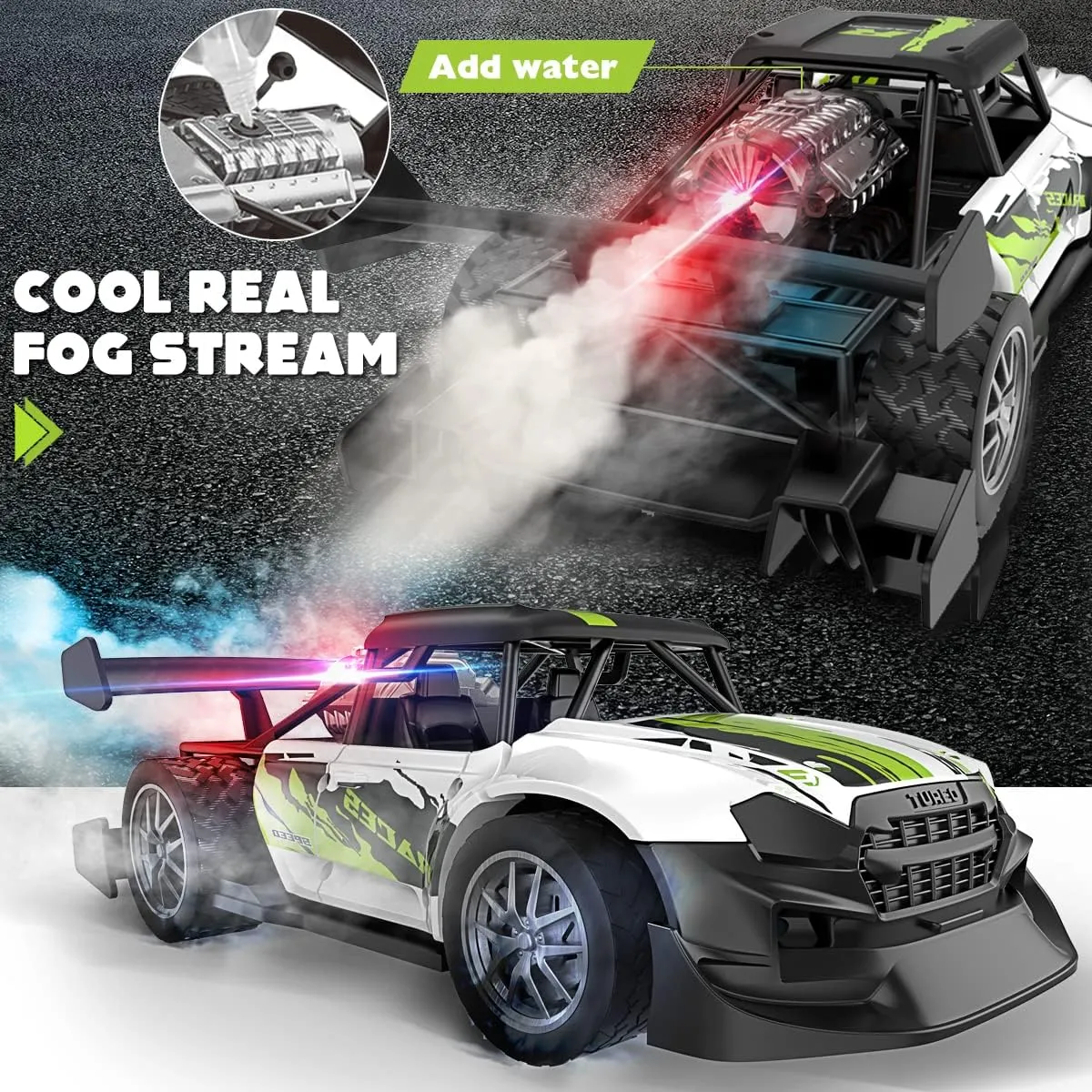 High-Speed Remote Control Racing Car With Spray