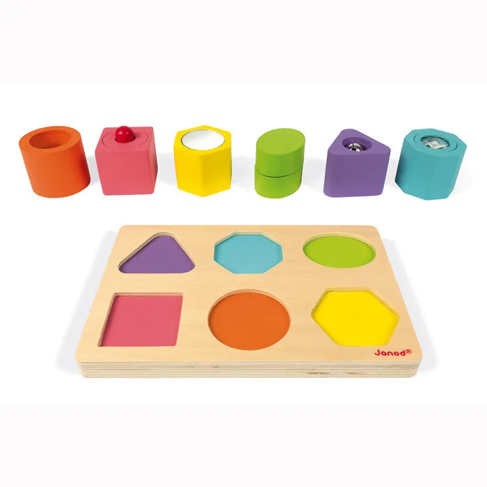 Janod - Shapes & Sounds 6 Block Puzzle