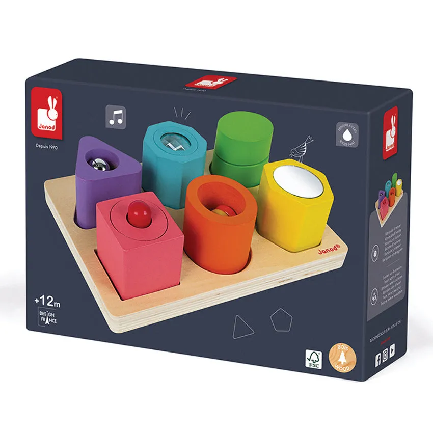 Janod - Shapes & Sounds 6 Block Puzzle