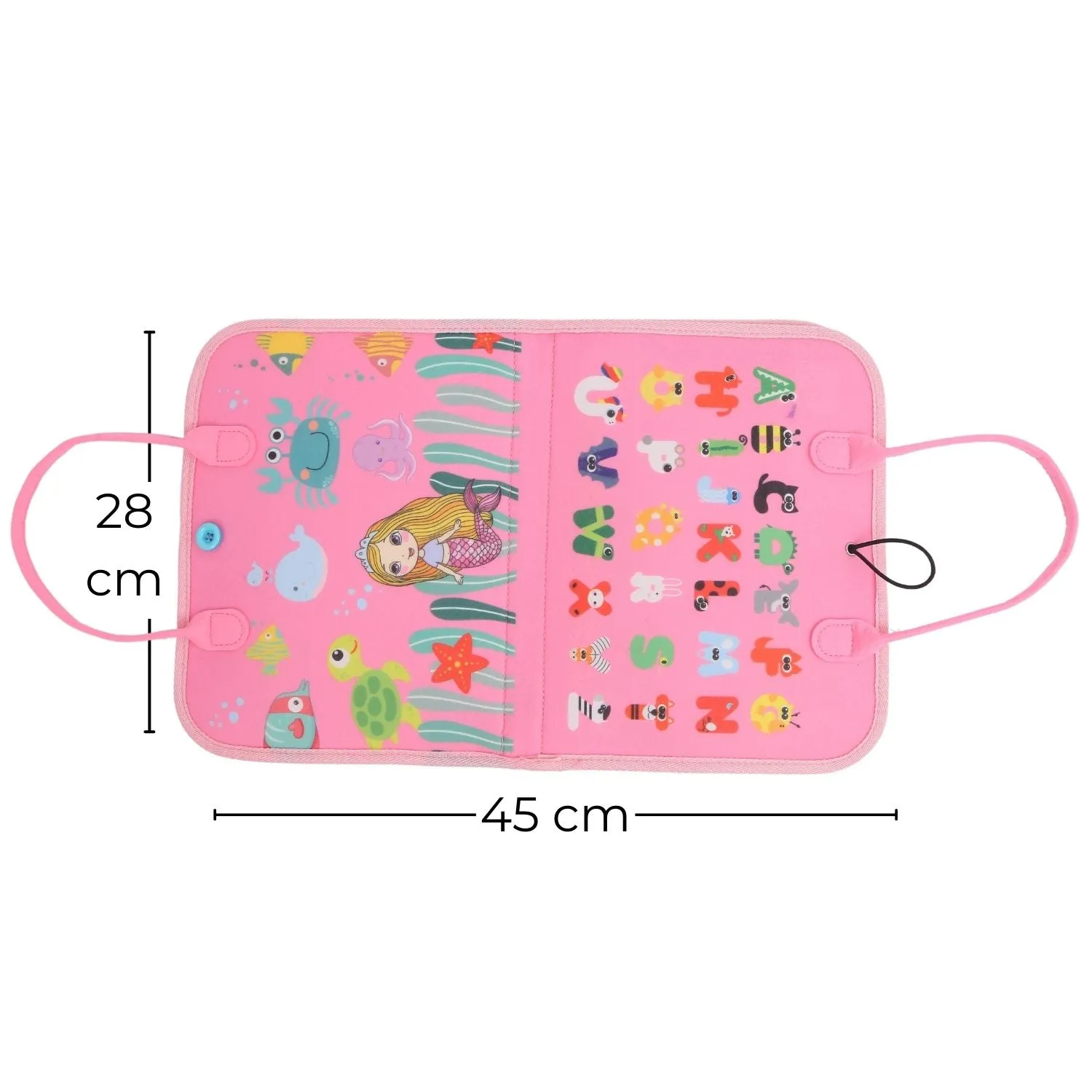 Kids Busy Board Learning Toy with Drawing Set, Pink - GOMINIMO