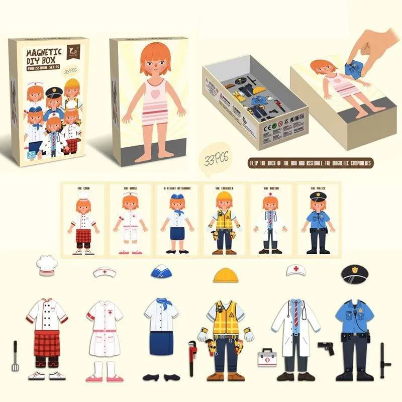 Kids Magnetic Human Body Cognitive DIY Puzzles Early Learning Educational Toy Montessori Funny Gift For Children Dressing Jigsaw