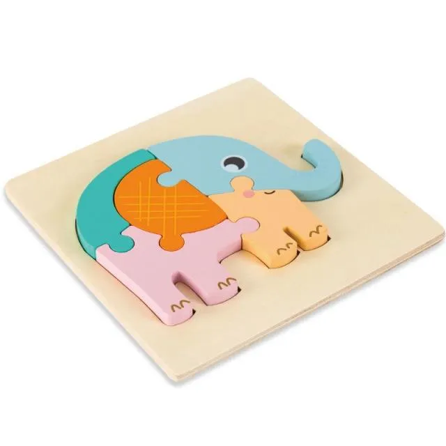 Kids Montessori Puzzle Toys Animals Fruit Graph Match Card Game Early Educational Materials Double-sided Puzzle Toy For Children